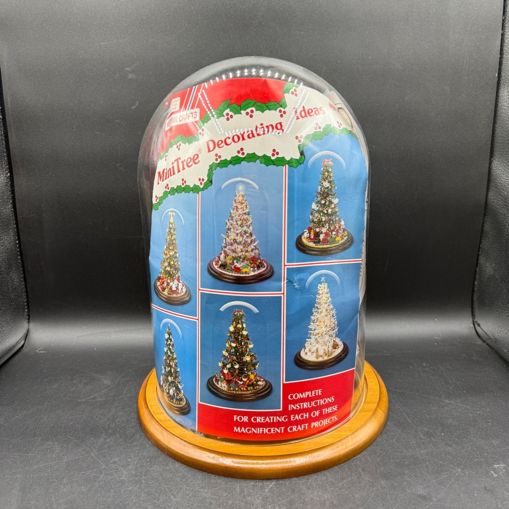 Vintage Westrim Crafts MiniTree Miniature Christmas Craft Kit Beaded Glass Dome